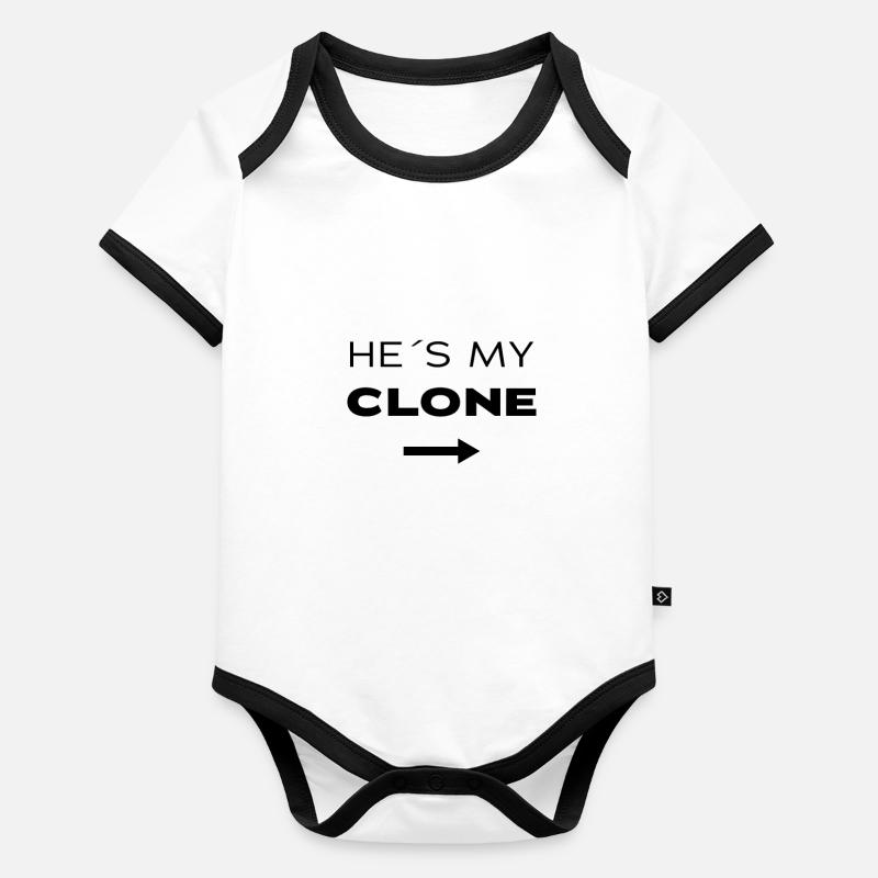 Passendes Zwillingsoutfit eineiige Zwillinge Baby Bio-Kurzarm-Kontrastbody