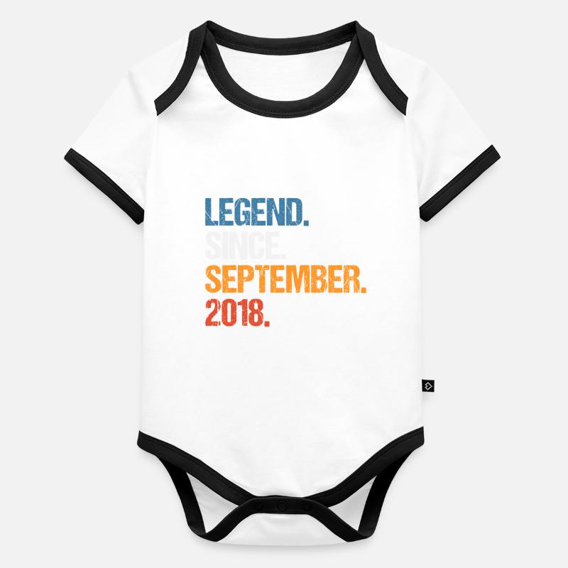 Legend Since September 2018 Geburtstag Baby Bio-Kurzarm-Kontrastbody