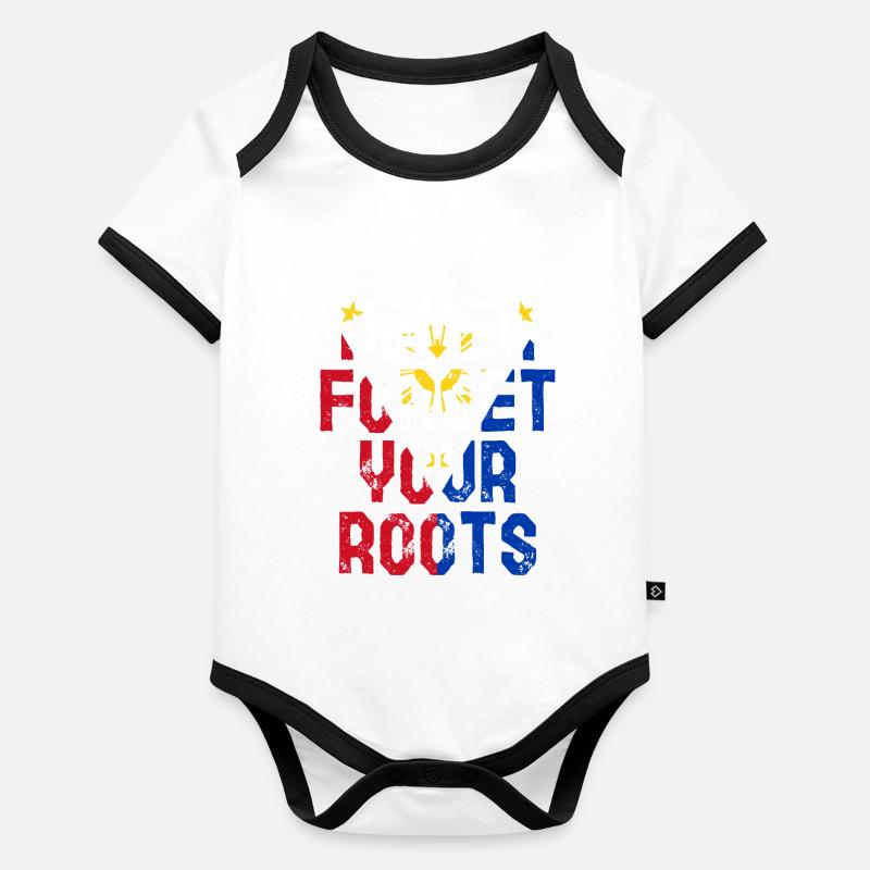 Roots Philippines Cadeau Body Bébé bio contrasté manches courtes