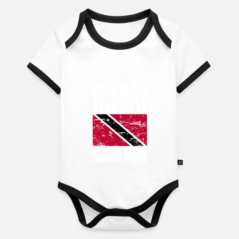 Drapeau de Trinité-et-Tobago Body Bébé bio contrasté manches courtes