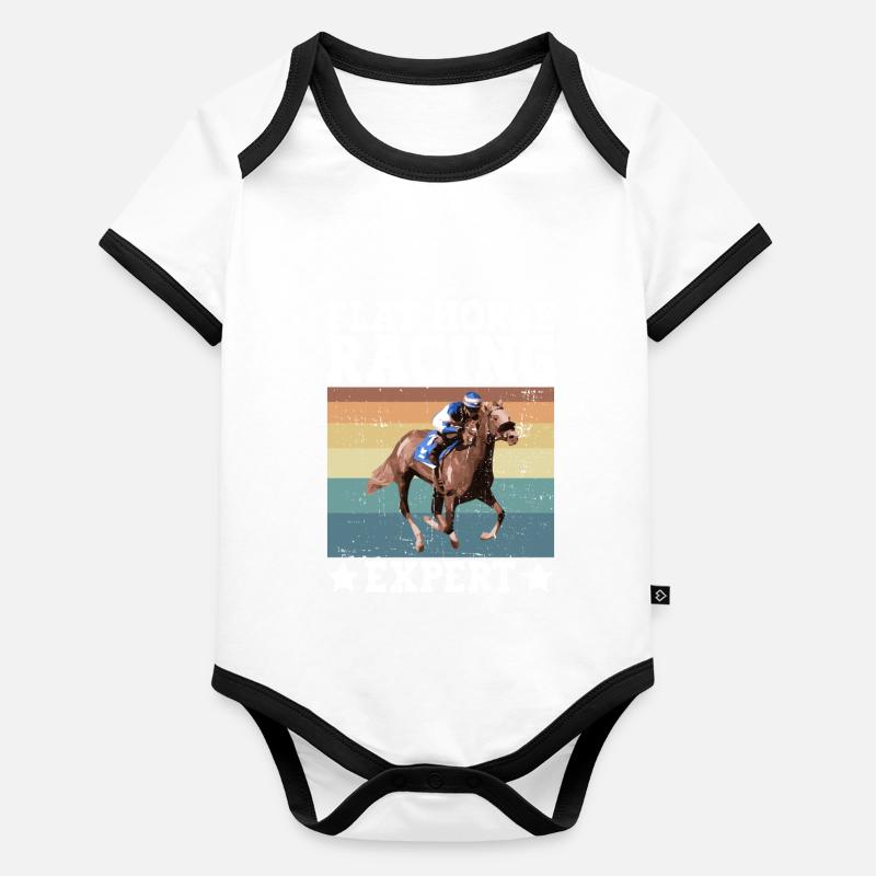 Courses de plat - Équitation équestre Body Bébé bio contrasté manches courtes