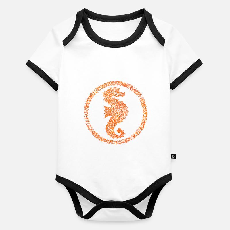 Seepferdchen Schwimmabzeichen Schwimmen Geschenk Baby Bio-Kurzarm-Kontrastbody