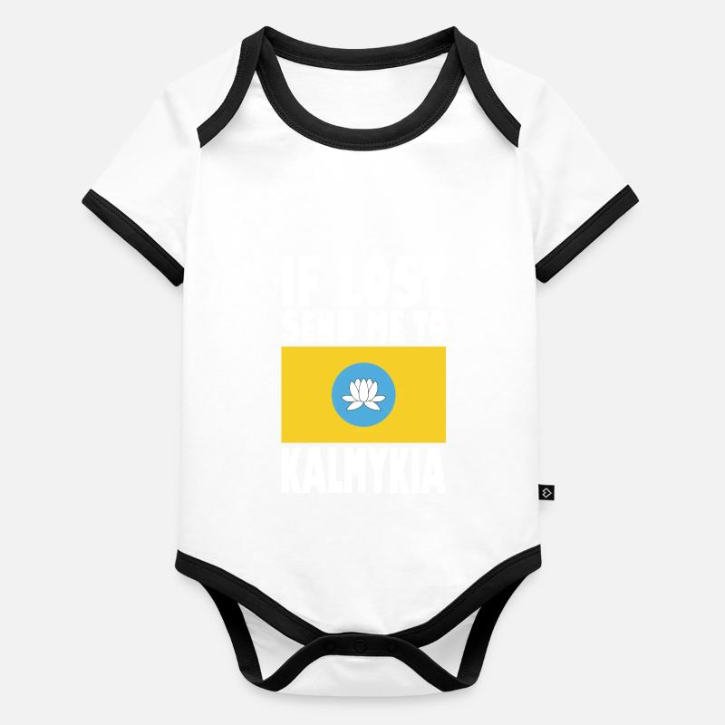 Drapeau de Kalmoukie Body Bébé bio contrasté manches courtes