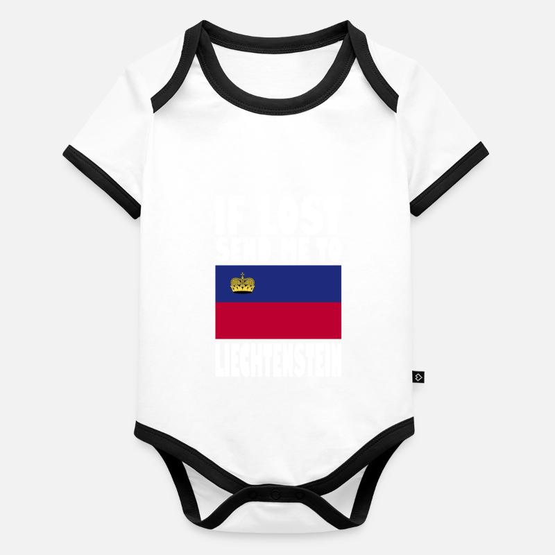 Slogan du drapeau du Liechtenstein Body Bébé bio contrasté manches courtes