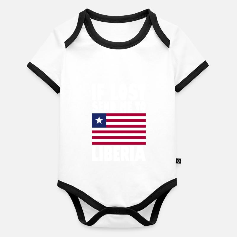 Libya Flag Saying Organic Baby Contrasting Bodysuit