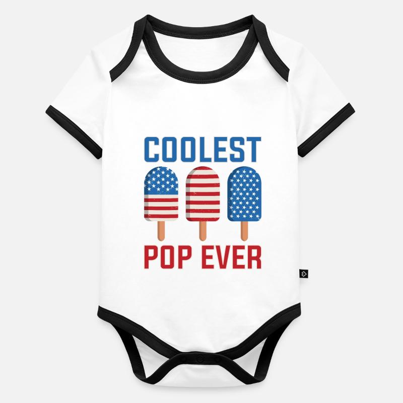 Coolest Pop Ever Popsicle Eis Geschenk Baby Bio-Kurzarm-Kontrastbody