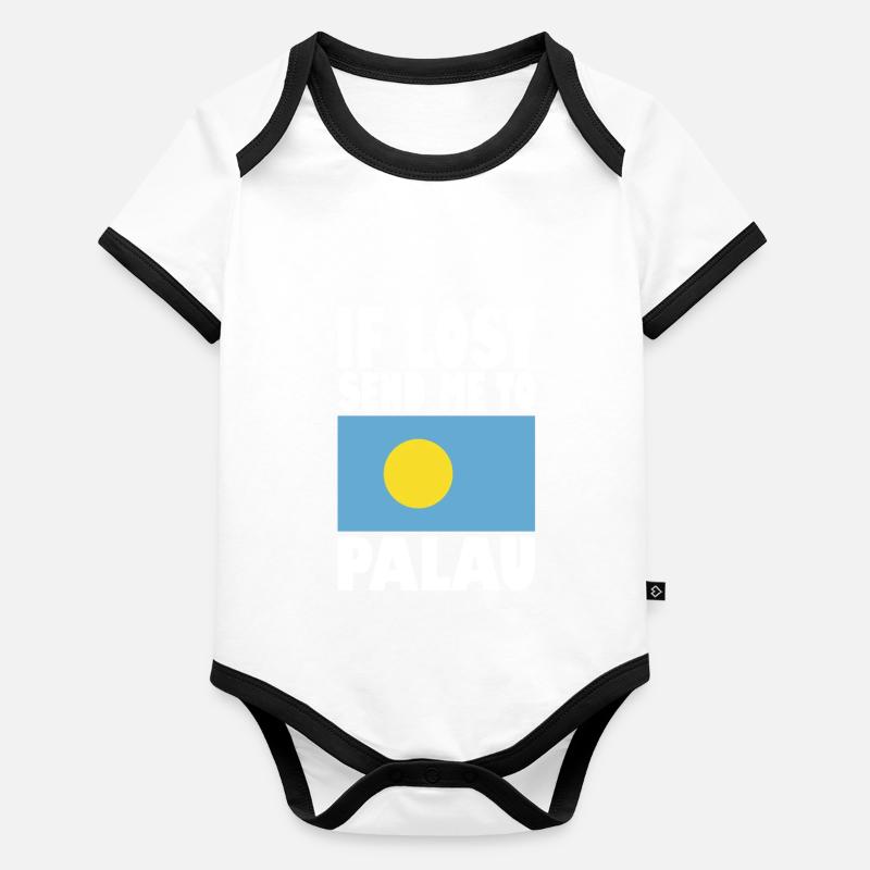 Dicton du drapeau des Palaos Body Bébé bio contrasté manches courtes