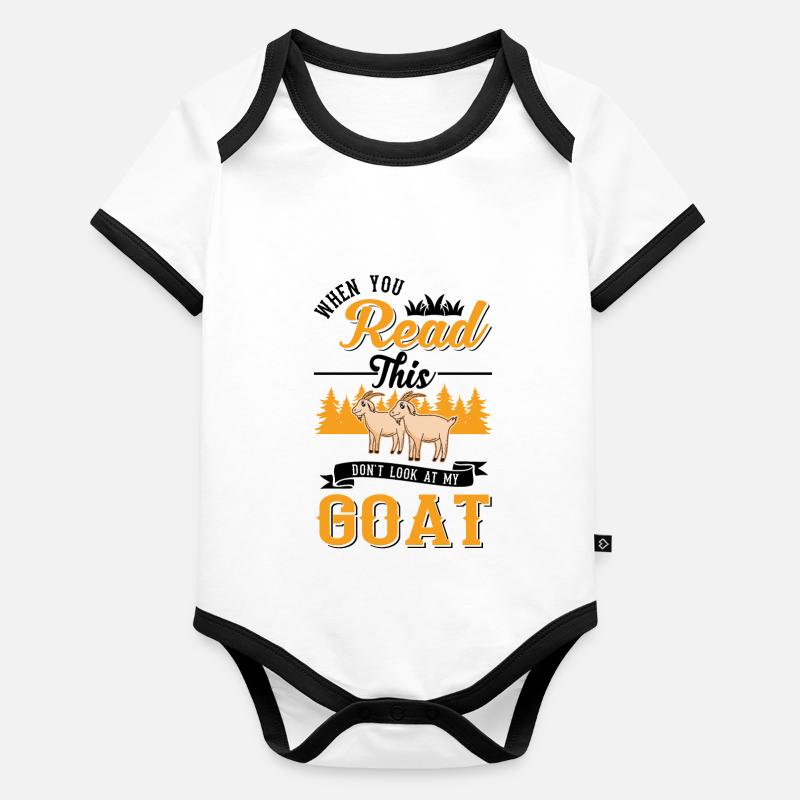 Chèvre Cadeau Chèvre Gardien Chèvre Body Bébé bio contrasté manches courtes