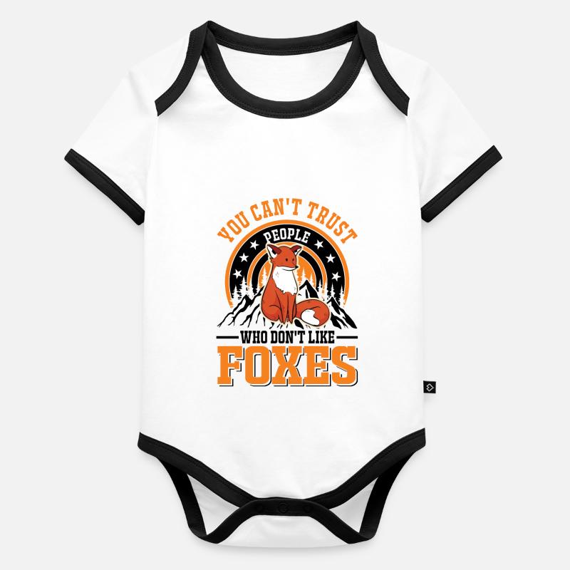 Fox Cadeau Renard Roux Body Bébé bio contrasté manches courtes
