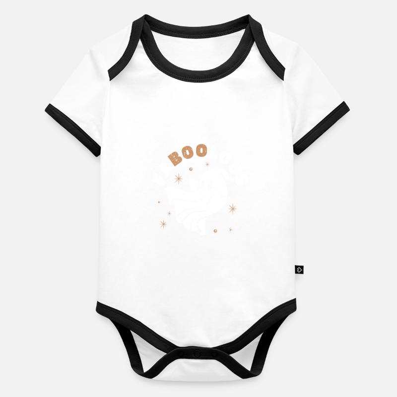 Ghosts Funny Creepy Spooky Fabulous Organic Baby Contrasting Bodysuit