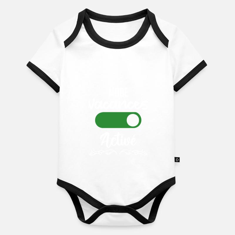 mode vacances activé Body Bébé bio contrasté manches courtes