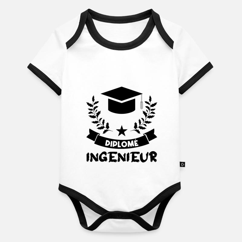Ingénieur diplômé Body Bébé bio contrasté manches courtes