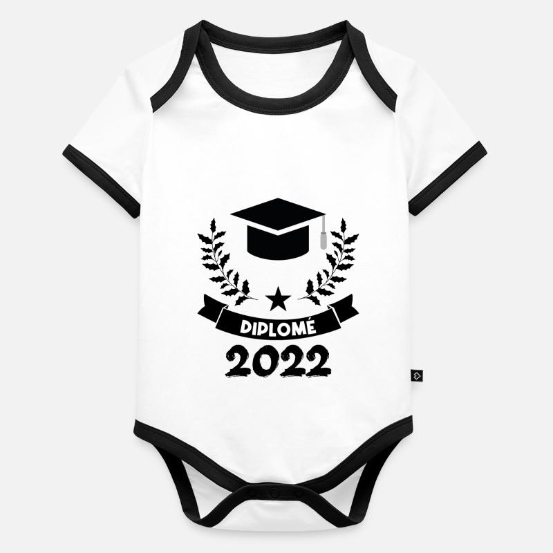 Diplômée 2022 Body Bébé bio contrasté manches courtes