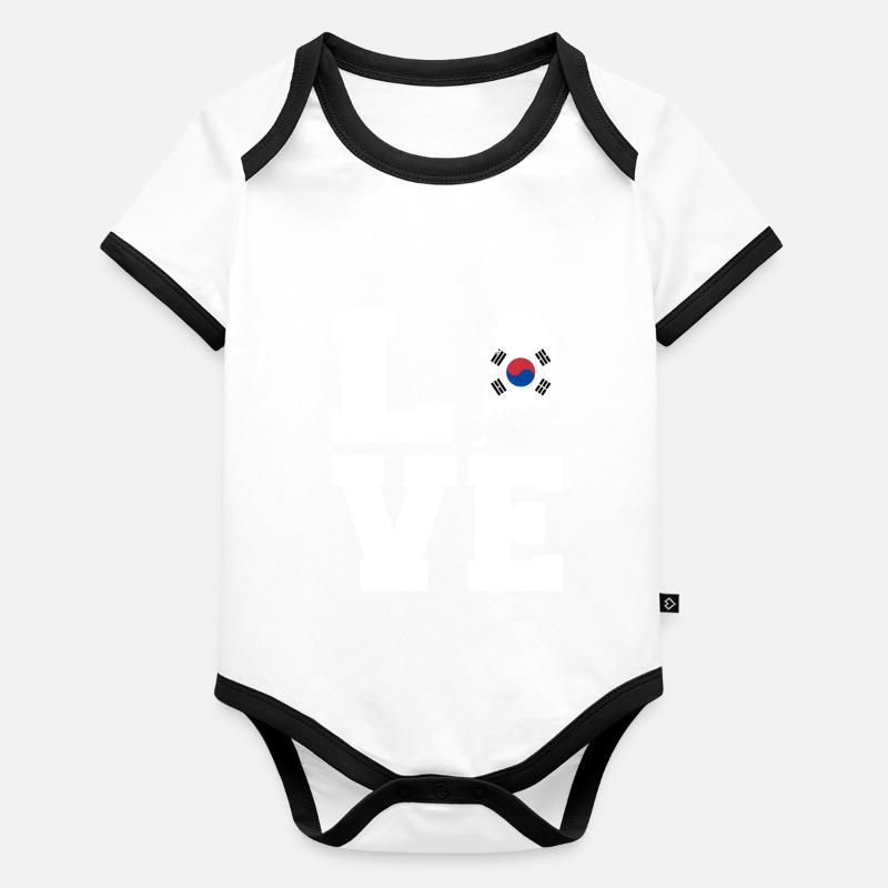 Cadeau Love Corée du Sud Body Bébé bio contrasté manches courtes