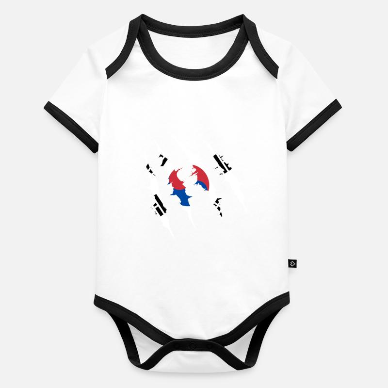Voyage Corée du Sud Cadeau Body Bébé bio contrasté manches courtes