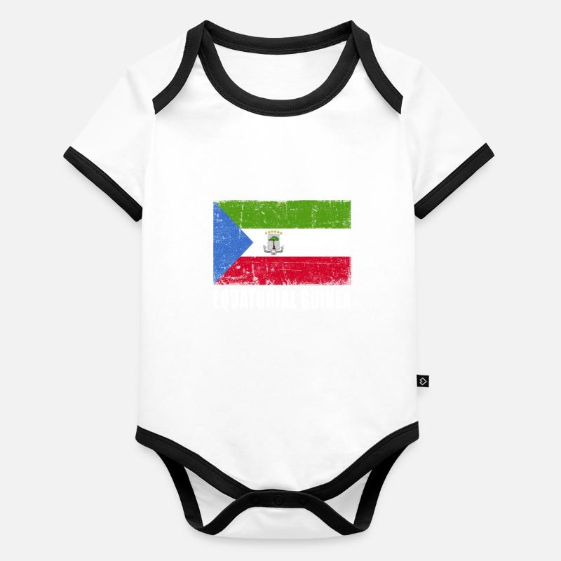 Equatorial Guinea Flag Organic Baby Contrasting Bodysuit