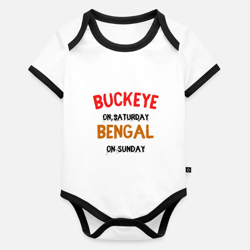 Saturday Bengal on Sunday Cincinnati Ohio Organic Baby Contrasting Bodysuit