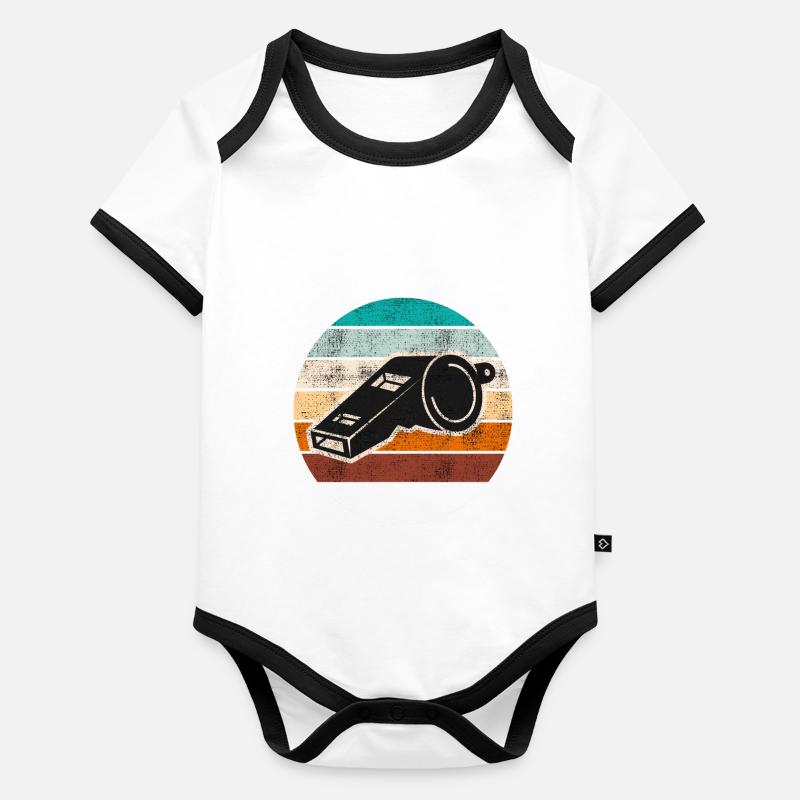 Vintage Shiri Pipe Referee Organic Baby Contrasting Bodysuit