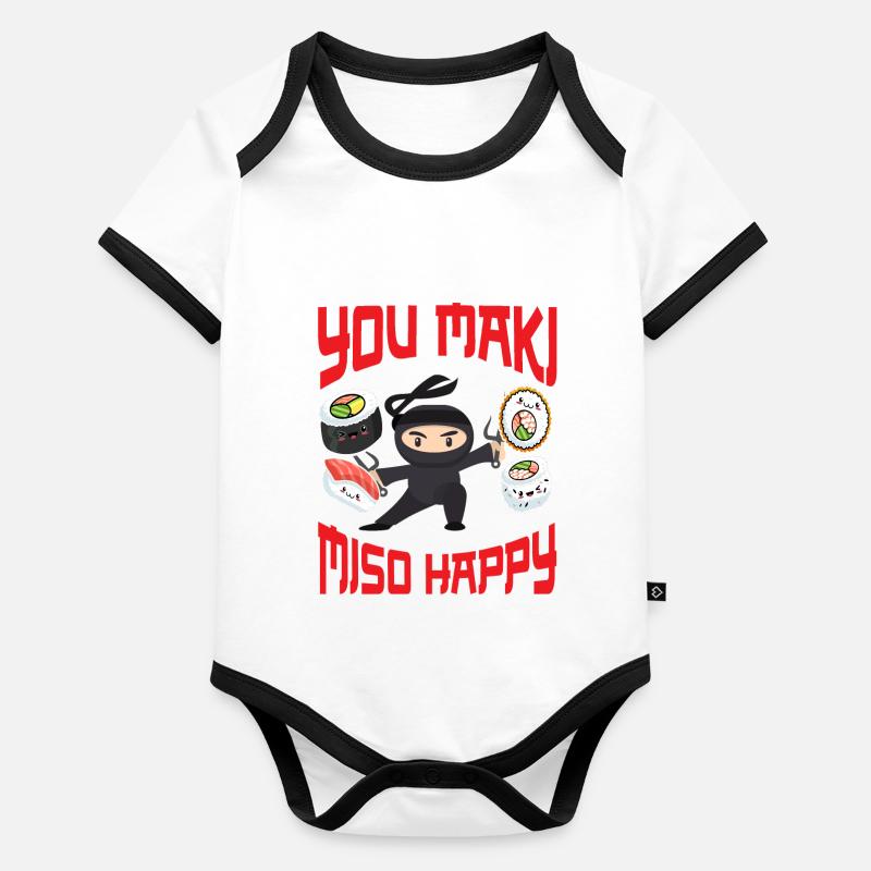 Ninja Gift Karate Ninjutsu Judo Samurai Japan Organic Baby Contrasting Bodysuit
