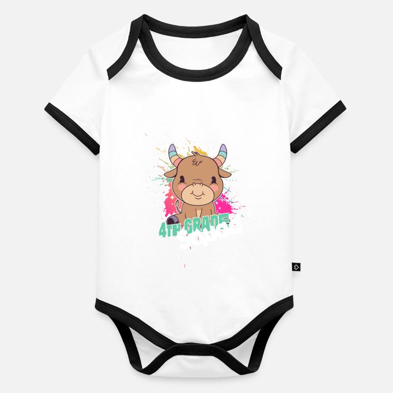 4th Grade Squad, Fourth Grader - Baby Bio-Kurzarm-Kontrastbody - undefined