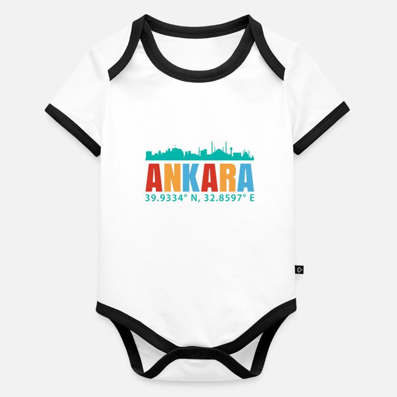 Ankara Body Bébé bio contrasté manches courtes