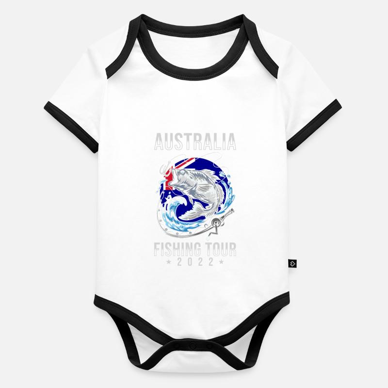 Circuit de pêche Australie 2022 Body Bébé bio contrasté manches courtes