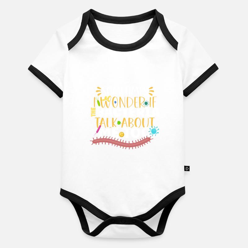 Microbiologiste Laboratoire de microbiologie Staphylocoque Biologie Body Bébé bio contrasté manches courtes
