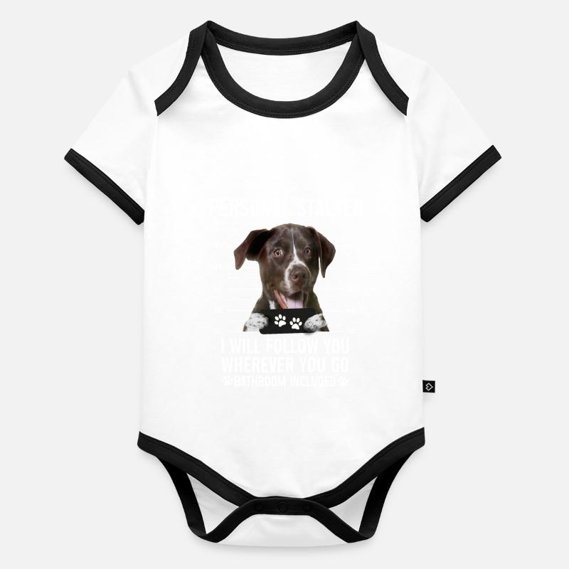Persönlicher Stalker, Hund, Deutsch Kurzhaar Pointer Baby Bio-Kurzarm-Kontrastbody
