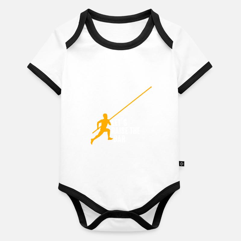 Lasst Uns DIe Stange Heben Stabhochsprung Baby Bio-Kurzarm-Kontrastbody