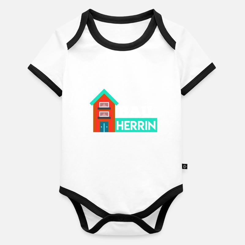 Bauherrin Eigenheim Hausbauer Baby Bio-Kurzarm-Kontrastbody