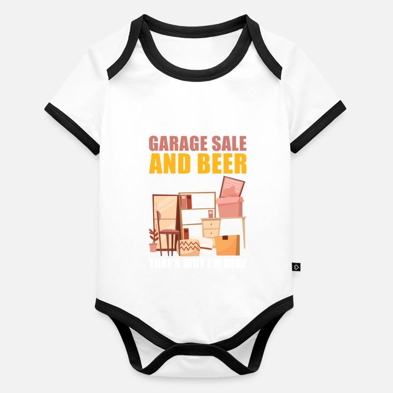 Garagenverkauf Spruch Baby Bio-Kurzarm-Kontrastbody