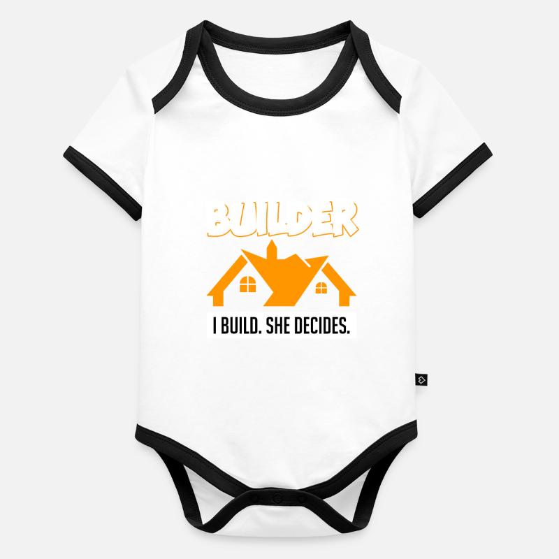 Constructeur Je construis vous décide de la maison Body Bébé bio contrasté manches courtes