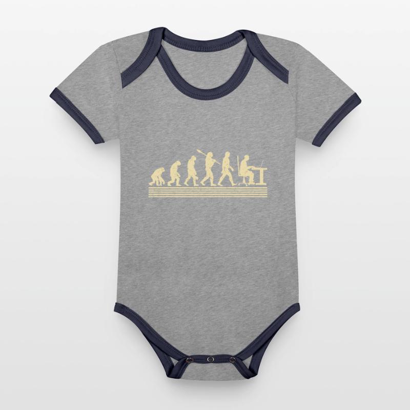 Software-developer-evolution Organic Baby Contrasting Bodysuit