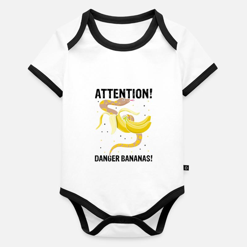 King python design pour les amateurs de serpents Body Bébé bio contrasté manches courtes