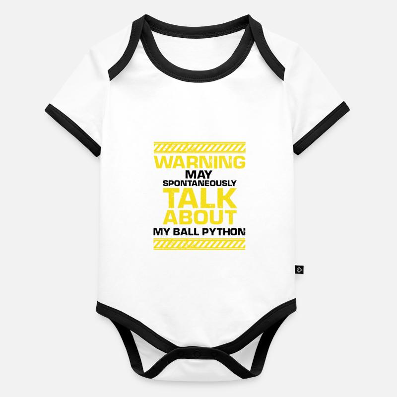 King python design pour les amateurs de serpents Body Bébé bio contrasté manches courtes