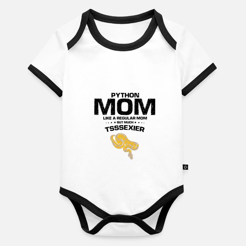 King python design pour les amateurs de serpents Body Bébé bio contrasté manches courtes