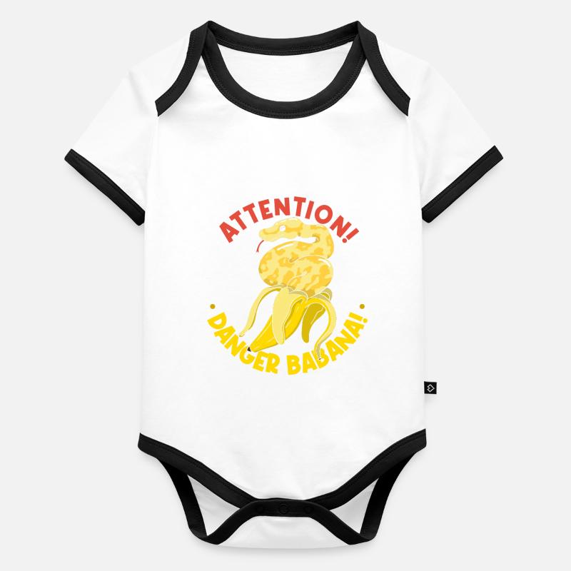 Banana Ball Python Achtung Gefährliche Banane Baby Bio-Kurzarm-Kontrastbody