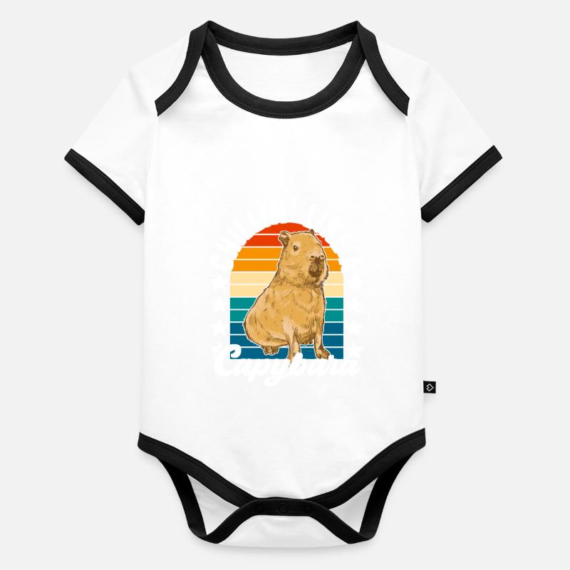 Capybara Wasserschwein Body Bébé bio contrasté manches courtes