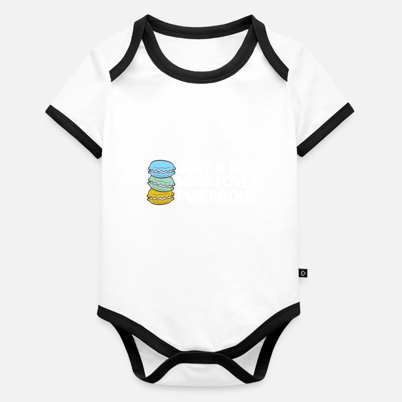 Nur ein Junge, der Macarons liebt Baby Bio-Kurzarm-Kontrastbody