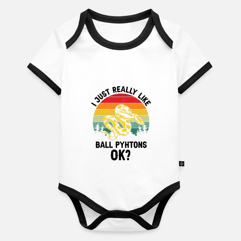 King python design pour les amateurs de serpents Body Bébé bio contrasté manches courtes