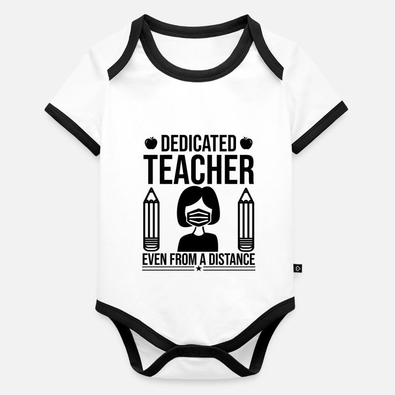 Dedicated Teacher Even From A Distance Baby Bio-Kurzarm-Kontrastbody