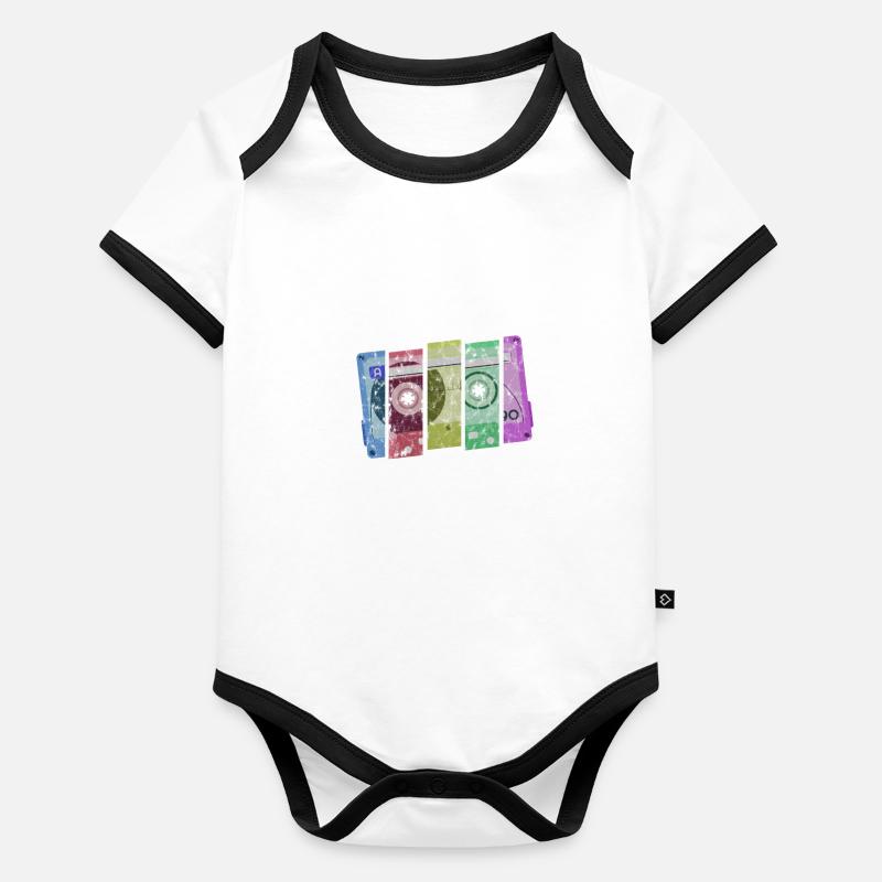Couleurs de la cassette Body Bébé bio contrasté manches courtes