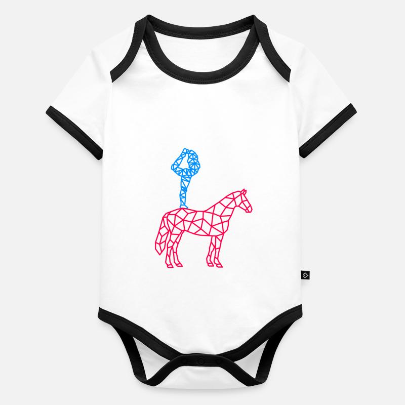 voltige cavalier sauteur Body Bébé bio contrasté manches courtes