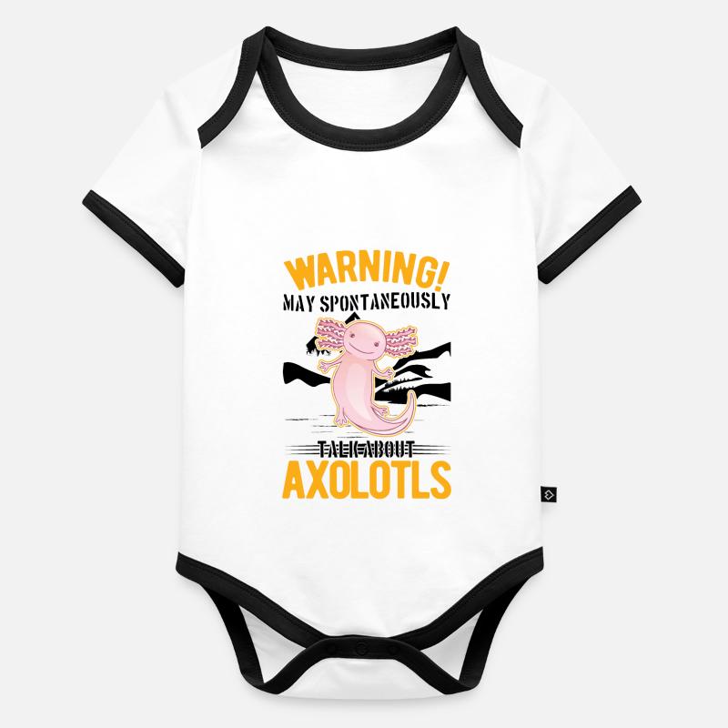 Axolotl Cadeau Queue Lurch Body Bébé bio contrasté manches courtes