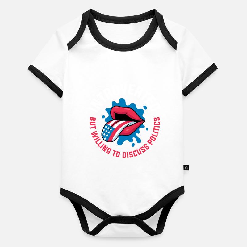 Introverted Politics Introverted Gift Organic Baby Contrasting Bodysuit