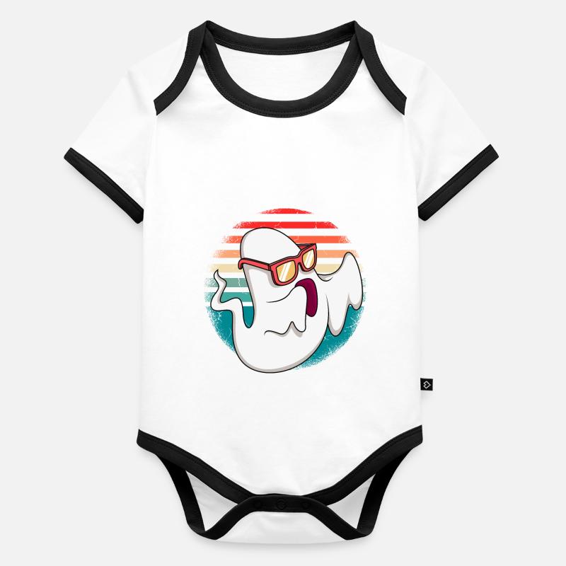 Geisterstunde Halloween Geist Baby Bio-Kurzarm-Kontrastbody