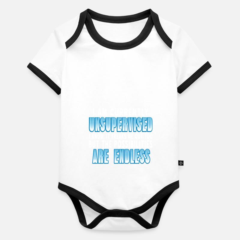 I Am Currently Unsupervised Funny Work At Home Baby Bio-Kurzarm-Kontrastbody