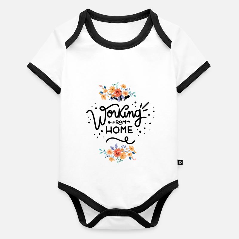 working from home Organic Baby Contrasting Bodysuit