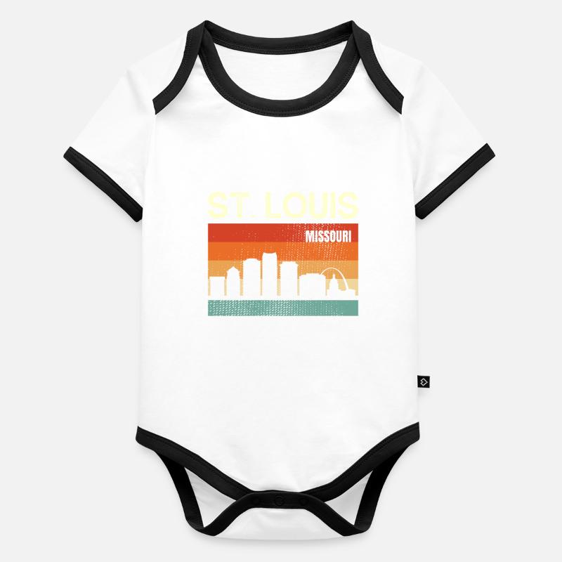 St. Louis Missouri Organic Baby Contrasting Bodysuit