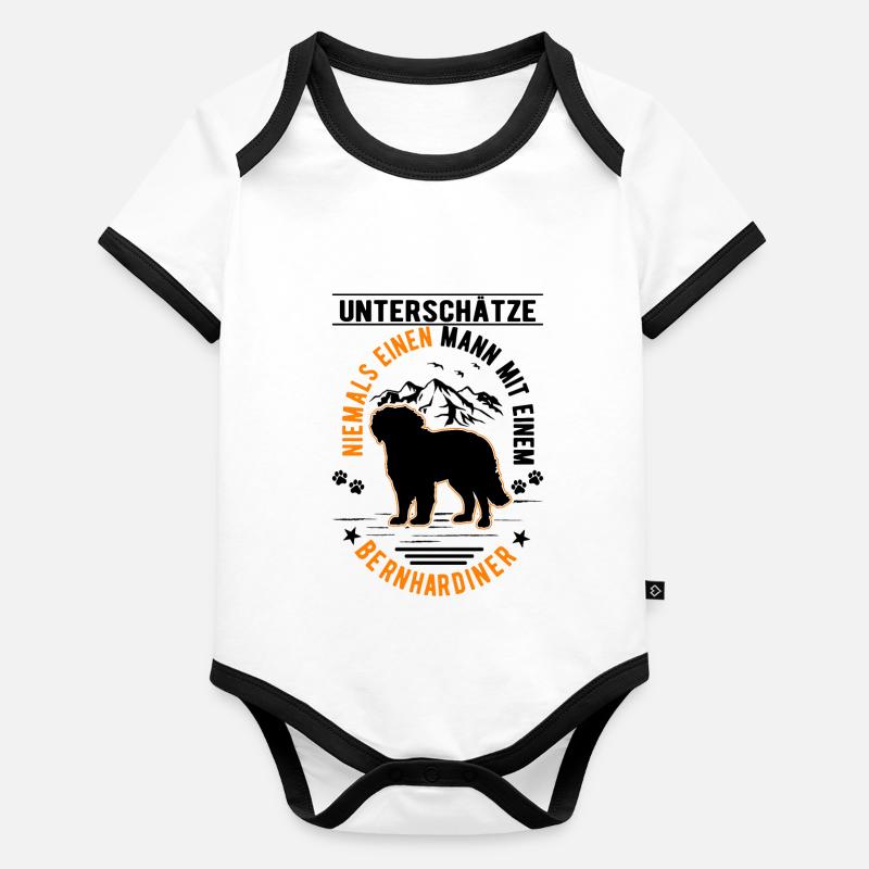 Bernhardiner Mann St. Bernhardshund Baby Bio-Kurzarm-Kontrastbody